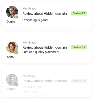 Advertiser reviews showing ratings and comments for publishers on the Collaborator marketplace